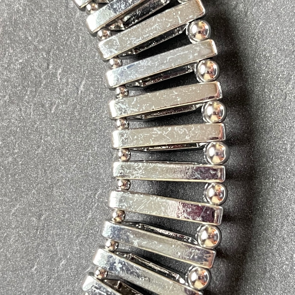 CHICO's Necklace Statement Rhinestone & Silver Choker/Princess - Picture 8 of 9
